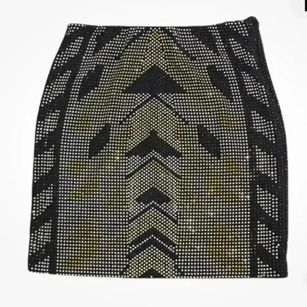 Romeo & Juliet Couture black studded mini skirt Medium